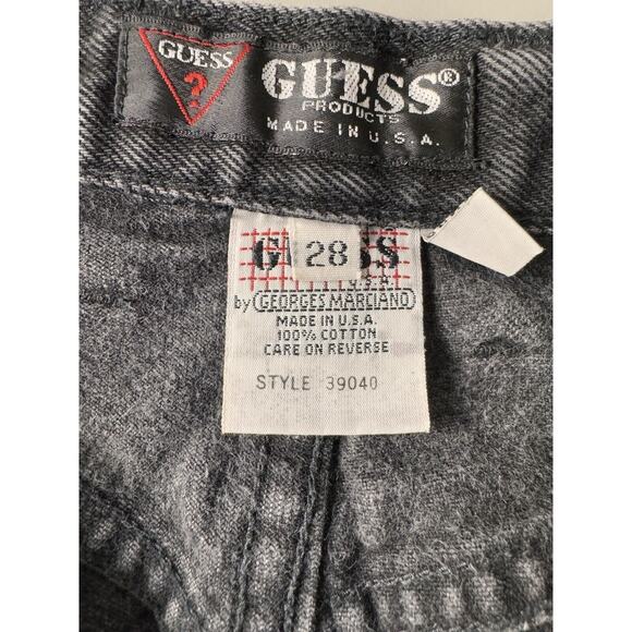 Vintage Guess Jeans Womens 28 High Rise Tapered 90s Mom Black Jeans Button Fly - Picture 7 of 9